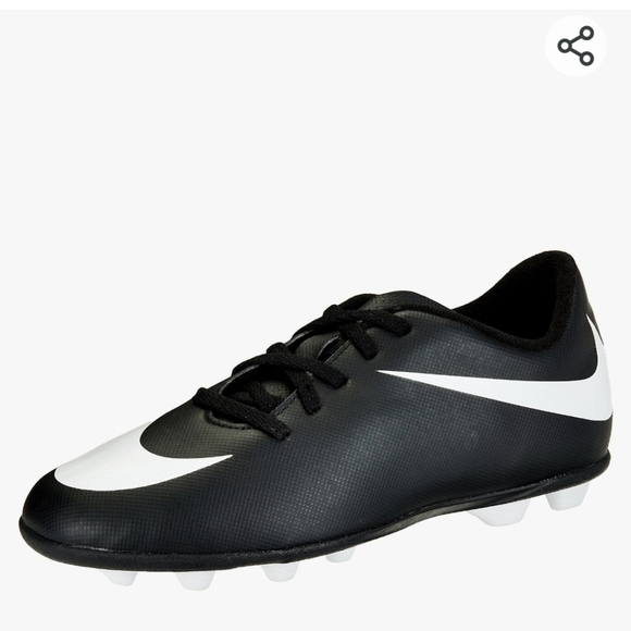 NIKE Kids Jr Bravata Soccer Cleat, black & white youth size 2 or 3 - Picture 5 of 5